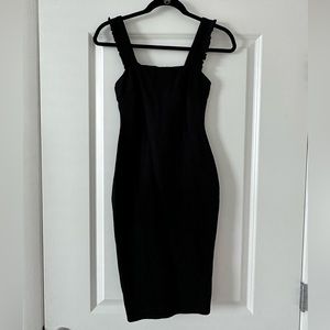 Elegant Black Bodycon Midi Dress